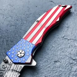 MTech "We The People" Assisted Opening Pocket Knife - US Constitution Blade Etching; US Flag Handle -Knife Series Shop D19 MC40788