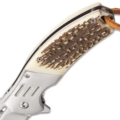 Ridge Runner Faux Stag Antler Assisted Opening Hunting Pocket Knife - Length 8 1/2" -Knife Series Shop D19 RR827