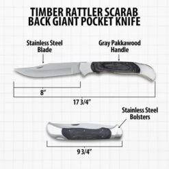 Timber Rattler Scarab Back Giant Pocket Knife -Knife Series Shop D19 TR99