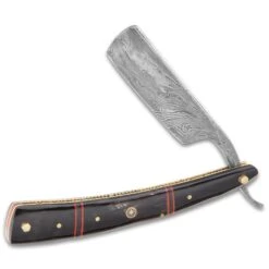 Timber Wolf Calcutta Folding Razor Knife And Sheath - Damascus Steel Blade, Bone Handle Scales, Brass Liners And Pins - Length 9 3/4” 7 Timber Wolf Calcutta Folding Razor Knife And Sheath - Damascus Steel Blade, Bone Handle Scales, Brass Liners And Pins - Length 9 3/4” -Knife Series Shop D19 TW1158