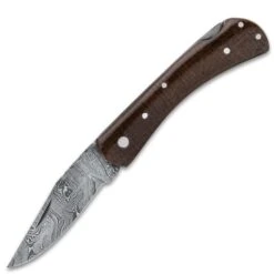 Timber Wolf Workman Pocket Knife - Damascus Steel Blade, Micarta Handle Scales, Stainless Steel Pins, Lockback -Knife Series Shop D19 TW1395