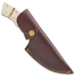 Timber Wolf Snow Leopard Knife And Sheath - Stainless Steel Blade, Resin Handle Scales, Brass Accents - Length 9" -Knife Series Shop D19 TW1397
