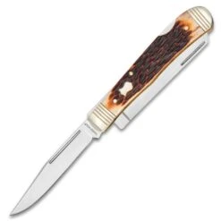Timber Wolf Rustic Bone Trapper Pocket Knife - Stainless Steel Blades, Jigged Bone Handle, Double Lockback 5 Timber Wolf Rustic Bone Trapper Pocket Knife - Stainless Steel Blades, Jigged Bone Handle, Double Lockback -Knife Series Shop D19 TW677