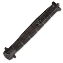 USMC Colossal Blackout Stiletto - Large Assisted Opening Pocket Knife - Officially Licensed -Knife Series Shop D19 UC3233