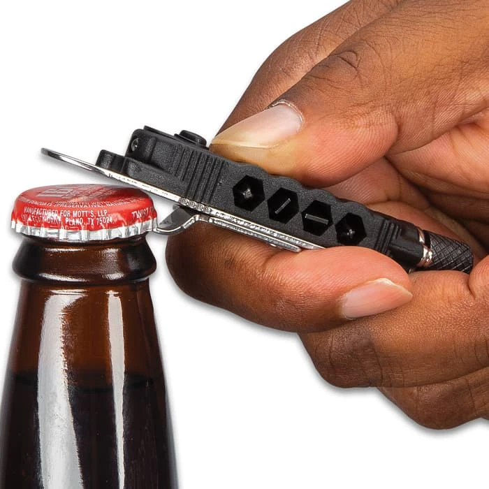 Trailblazer Torque Driver Multi-Tool With Flashlight - Four Hex Bits, Wrenches, Bottle Opener, Angle Driver, Carabiner - Length 3 3/4” 3 Trailblazer Torque Driver Multi-Tool With Flashlight - Four Hex Bits, Wrenches, Bottle Opener, Angle Driver, Carabiner - Length 3 3/4” - Image 3