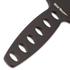 Ridge Runner Searing Red Throwing Set With Pouch - 12 Knives, One-Piece Stainless Steel Construction, Penetrating Point - Length 5 3/4” -Knife Series Shop D47 RR713