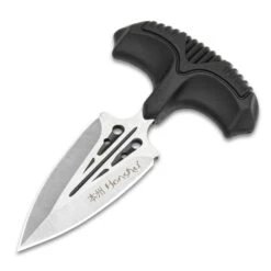 Honshu Small Covert Defense Push Dagger And Sheath - 7Cr13 Stainless Steel Blade, Molded TPR Handle - Length 4 3/4” -Knife Series Shop D47 UC3251