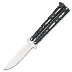 Condor Black Skeleton Butterfly Knife - Stainless Steel Blade, Die Cast Metal Handles, Locking Mechanism, USA Made -Knife Series Shop D49 BJ89248