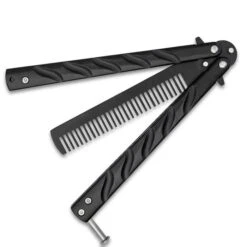 Havoc Black Butterfly Comb Trainer - 3Cr13 Stainless Steel Construction, Sturdy Handle Latch - Length 8 1/2” 5 Havoc Black Butterfly Comb Trainer - 3Cr13 Stainless Steel Construction, Sturdy Handle Latch - Length 8 1/2” -Knife Series Shop D49 BK5507
