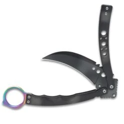 Black Hawk Karambit Butterfly Knife - Stainless Steel Blade, Stainless Steel Handle, Open-Ring Pommel - Closed 6" 7 Black Hawk Karambit Butterfly Knife - Stainless Steel Blade, Stainless Steel Handle, Open-Ring Pommel - Closed 6" -Knife Series Shop D49 VB1917