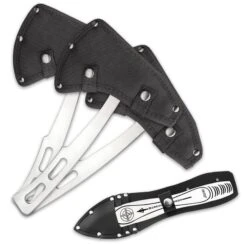 Throwing Axes And Knives Set - 3 Axes, 3 Knives - Full Tang Stainless Steel -Knife Series Shop E00 BK5673
