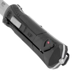 Smith & Wesson Bead Blasted OTF Pocket Knife - AUS-8 Stainless Steel Blade, Aluminum Handle, Glassbreaker - Length 8 7/10” -Knife Series Shop E04 SW5733