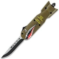 Shark Bomber OTF Automatic Knife And Sheath - Stainless Steel Blade, Metal Alloy Handle - Length 7 1/4" 7 Shark Bomber OTF Automatic Knife And Sheath - Stainless Steel Blade, Metal Alloy Handle - Length 7 1/4" -Knife Series Shop E04 VB1825