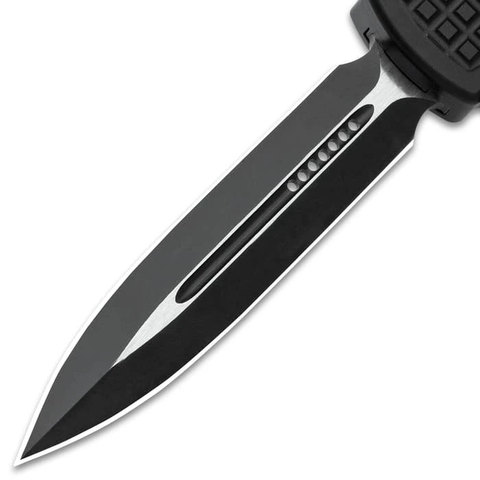 Spiked OTF Automatic Knuckle Knife - Stainless Steel Blade, Aircraft-Grade Aluminum, Pocket Clip - Closed 5 1/4" 4 Spiked OTF Automatic Knuckle Knife - Stainless Steel Blade, Aircraft-Grade Aluminum, Pocket Clip - Closed 5 1/4" - Image 4