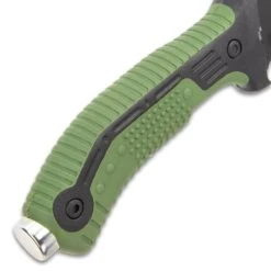 Colombian Bogota Survival Fixed Blade Knife With Sheath - Stainless Steel Blade, Serrations, Grippy TPR Handle - Length 12 7/10” -Knife Series Shop E17 BK4656