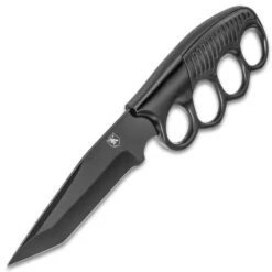 Sentry Knucklebuster Knife With Sheath - Stainless Steel Blade, Non-Reflective Finish, Aluminum Handle - Length 9 1/4” -Knife Series Shop E17 BK4988