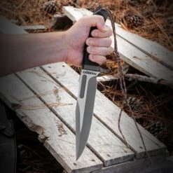 Rambo Last Blood Bowie Knife With Sheath - Officially Licensed, Stainless Steel Blade, Hardwood Handle Scales - Length 14” -Knife Series Shop E17 BK5217