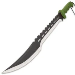 Devil Dogs Machete And Sheath - Stainless Steel Blade, TPU Handle Scales, Lanyard Cord - Length 25” -Knife Series Shop E17 BK5354