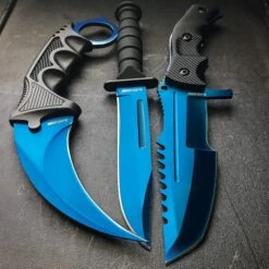 Black Legion Stratosphere Triple Set - Karambit / Huntsman / Military Knives -Knife Series Shop E17 BV391