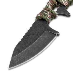 Black Legion Featherweight EDC Knife And Sheath - One-Piece 3Cr13 Stainless Steel Construction, Paracord-Wrap - Length 5 1/4" -Knife Series Shop E17 BV596