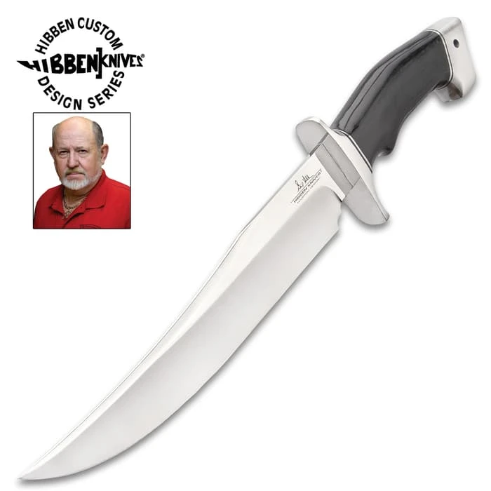 Hibben Arizona Bowie Knife With Sheath - 5Cr15 Stainless Steel Blade, Linen Micarta Handle, Stainless Steel Guard And Pommel - Length 15 1/2” 4 Hibben Arizona Bowie Knife With Sheath - 5Cr15 Stainless Steel Blade, Linen Micarta Handle, Stainless Steel Guard And Pommel - Length 15 1/2” - Image 4