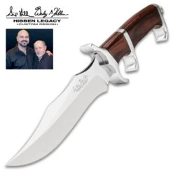 Hibben Darkwood Legacy III Fighter Knife With Sheath - 5Cr15 Stainless Steel Blade, Premium Wooden Handle - Length 12 1/2” -Knife Series Shop E17 GH5090