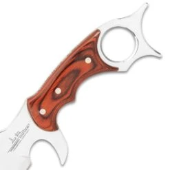 Gil Hibben Bloodwood Karambit With Sheath - 5Cr15MoV Stainless Steel Blade, Wooden Handle Scales - Length 9 1/4” -Knife Series Shop E17 GH5099