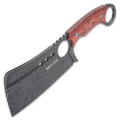 Shinwa Ryori Bloodwood Cleaver Knife With Sheath - 3Cr13 Stainless Steel Blade, Wooden Handle Scales - Length 12” 7 Shinwa Ryori Bloodwood Cleaver Knife With Sheath - 3Cr13 Stainless Steel Blade, Wooden Handle Scales - Length 12” -Knife Series Shop E17 KZ1056