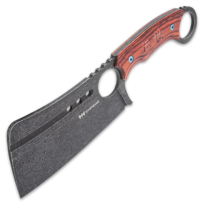 Shinwa Ryori Bloodwood Cleaver Knife With Sheath - 3Cr13 Stainless Steel Blade, Wooden Handle Scales - Length 12” 4 Shinwa Ryori Bloodwood Cleaver Knife With Sheath - 3Cr13 Stainless Steel Blade, Wooden Handle Scales - Length 12” - Image 4