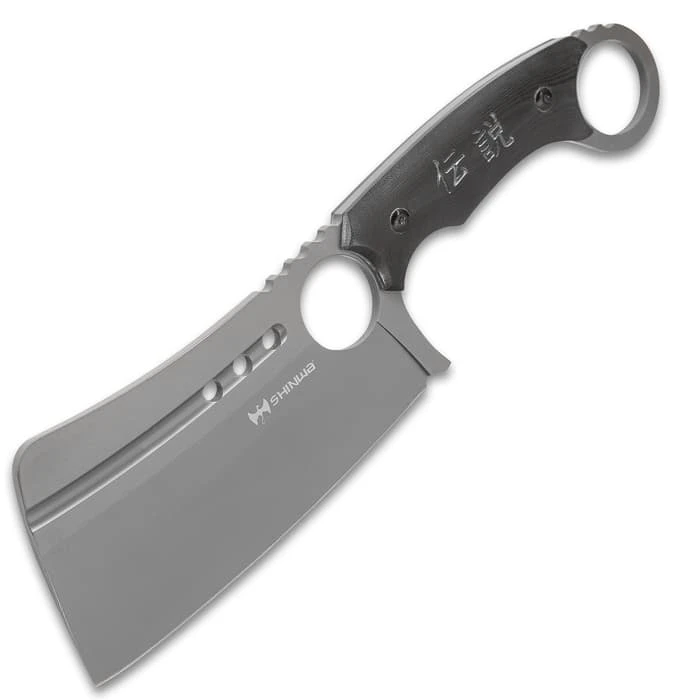Shinwa Ryori Cleaver Knife With Sheath - 3Cr13 Stainless Steel Blade, Titanium Coating, G10 Handle Scales - Length 12” 4 Shinwa Ryori Cleaver Knife With Sheath - 3Cr13 Stainless Steel Blade, Titanium Coating, G10 Handle Scales - Length 12” - Image 4