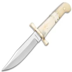 Timber Rattler Camel Bone Bowie Knife - Two-Knife Set With Leather Twin Sheath -Knife Series Shop E17 TR114