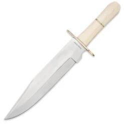 Timber Rattler Ivory Dusk Bone Handle Bowie Knife With Leather Sheath -Knife Series Shop E17 TR147