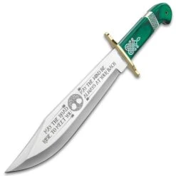 Timber Wolf Celtic Heritage Bowie Knife And Sheath - Stainless Steel Blade, Themed Etchings, Pakkawood Handle Scales, Brass Guard - Length 16” 8 Timber Wolf Celtic Heritage Bowie Knife And Sheath - Stainless Steel Blade, Themed Etchings, Pakkawood Handle Scales, Brass Guard - Length 16” -Knife Series Shop E17 TW1134