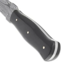 Timber Wolf Midnight Dagger And Sheath - Damascus Steel Blade, Horn Handle, Brass Pins - Length 9” -Knife Series Shop E17 TW1233