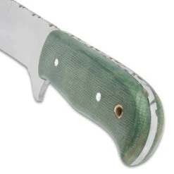 Timber Wolf Greenwood Survival Knife And Sheath - Stainless Steel Blade, Micarta Handle, Brass Lanyard Hole, Stainless Pins - Length 12” -Knife Series Shop E17 TW1259