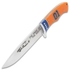 Timber Wolf General Lee Fixed Blade Knife And Sheath - 3Cr13 Stainless Steel Blade, Acrylic And Bone Handle - Length 10 3/4” -Knife Series Shop E17 TW1265