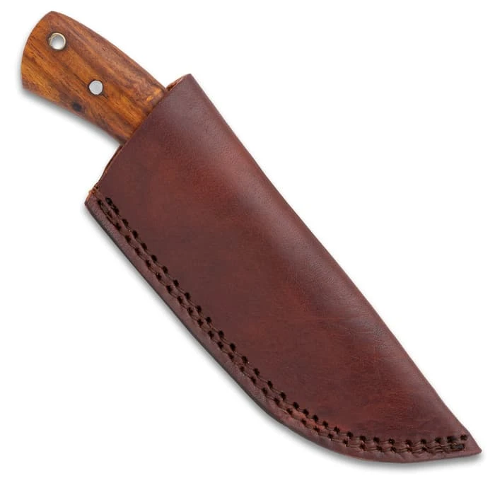 Timber Wolf Deep Canyon Skinner Knife And Sheath - High Carbon Steel Blade, Wooden Handle - Length 8 1/2” 4 Timber Wolf Deep Canyon Skinner Knife And Sheath - High Carbon Steel Blade, Wooden Handle - Length 8 1/2” - Image 4