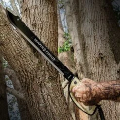 USMC Semper Fi Sawback Machete Knife With Sheath - Stainless Steel Blade, Rubberized Injection-Molded Handle - Length 24” -Knife Series Shop E17 UC3191