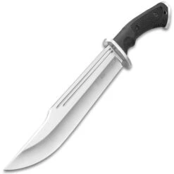 Honshu Conqueror Bowie Knife And Sheath - 7Cr13 Stainless Steel Blade, Grippy TPR Handle, Stainless Steel Guard - Length 16 1/2” -Knife Series Shop E17 UC3321