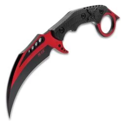 M48 Red Liberator Falcon Karambit And Sheath - Cast Stainless Steel Blade, Injection Molded Nylon Handle - Length 10” -Knife Series Shop E17 UC3334RD