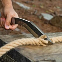 Bushmaster Backcountry Kukri Knife And Sheath - 1065 High Carbon Steel Blade, Hardwood Handle, Brass Pins And Lanyard Hole - Length 15” -Knife Series Shop E17 UC3496