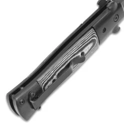 Black Micarta Handle Assisted Opening Stiletto -Knife Series Shop E19 BK1830