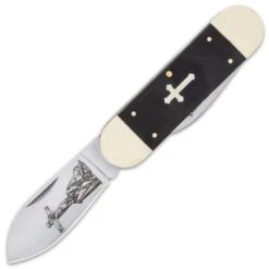 Salvation Elephant Toe Pocket Knife - Stainless Steel Blades, Bone Handle Scales, Nickel-Silver Bolsters, Brass Pins 8 Salvation Elephant Toe Pocket Knife - Stainless Steel Blades, Bone Handle Scales, Nickel-Silver Bolsters, Brass Pins -Knife Series Shop E19 BK5678