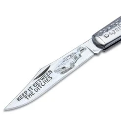 General Lee Master Barlow Knife - Stainless Steel Blade, Acrylic Handle Scales, Photo Artwork, Stainless Bolster -Knife Series Shop E19 BK5810