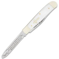 Salvation Pearl Trapper Pocket Knife - Stainless Steel Blades, Faux Pearl Handle Scales, Nickel Silver Bolsters - Closed 4” 7 Salvation Pearl Trapper Pocket Knife - Stainless Steel Blades, Faux Pearl Handle Scales, Nickel Silver Bolsters - Closed 4” -Knife Series Shop E19 BK5975