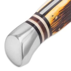 Kissing Crane Amber Bone Hunter Knife -Knife Series Shop E19 KC5477