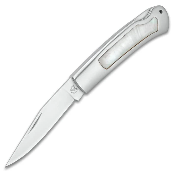 Kissing Crane Genuine Pearl And Stainless Pocket Knife 4 Kissing Crane Genuine Pearl And Stainless Pocket Knife - Image 4