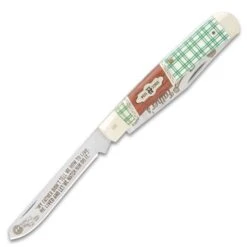 Kissing Crane 2022 Father’s Day Trapper Pocket Knife - Stainless Steel Blades, Bone And Wood Handle Nickel Silver Bolsters -Knife Series Shop E19 KC5872