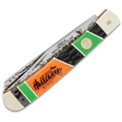 Kissing Crane 2022 Halloween Trapper Knife - Stainless Steel Blades, Bone Handle Scales, Nickel Silver Bolsters, Individually Serialized -Knife Series Shop E19 KC5877