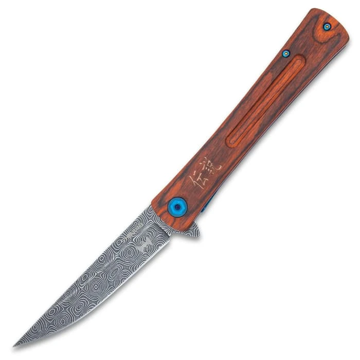 Shinwa Bloodwood Taito Pocket Knife - 3Cr13 Stainless Steel Blade, Pakkawood Handle Scales Ball-Bearing Opening - Length 9โ 4 Shinwa Bloodwood Taito Pocket Knife - 3Cr13 Stainless Steel Blade, Pakkawood Handle Scales Ball-Bearing Opening - Length 9โ - Image 4